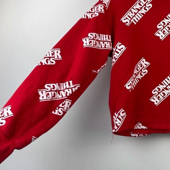 Women's Netflix Stranger Things Graphic Print Sweatshirt Bright Red Small - Picture 4 of 8